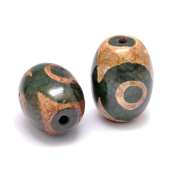 BDZ3-B06 Tibetan Dzi bead, natural agate, 1 pc, size 28~33x21mm