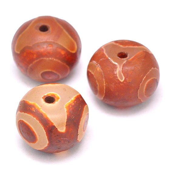 BDZ3-B28 Tibetan Dzi bead, natural agate, 1 pc, size 19~20x14~16mm