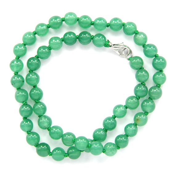 BUS008-8 Beads jade d.8mm, L.47cm with clasp