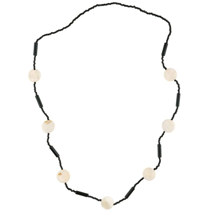 UG067-01 Necklace White and Black