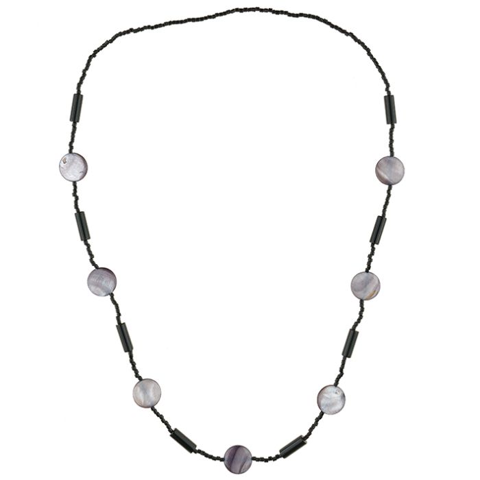UG067-02 Necklace Gray and Black
