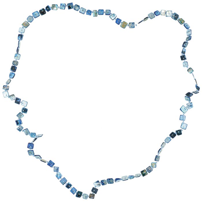 UG083-03 Blue square plate necklace