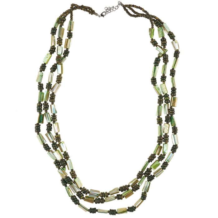 UG092 Green Beaded Necklace