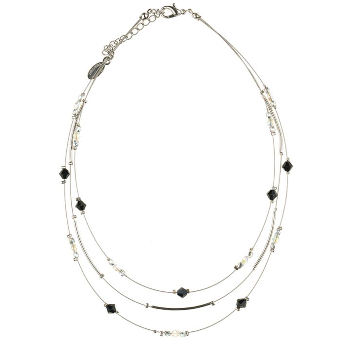 UG102 Black and white crystal necklace