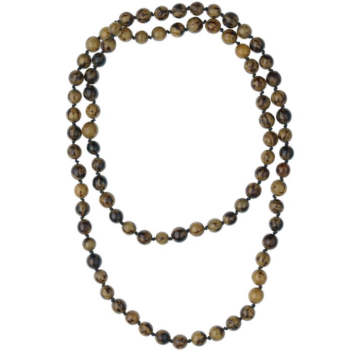 UG128-01 Necklace - beads, brown