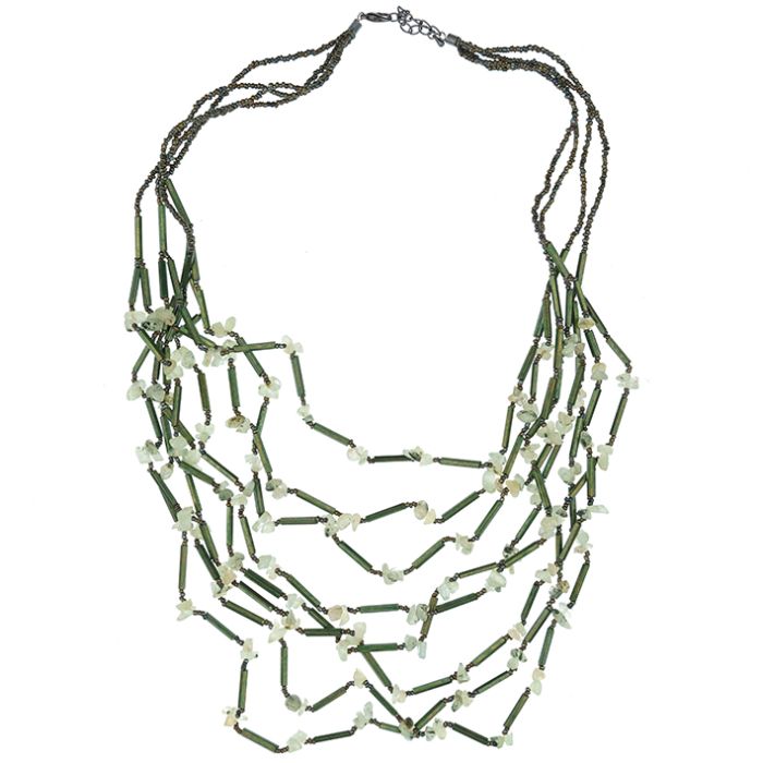 UG137 Beaded and green aventurine necklace