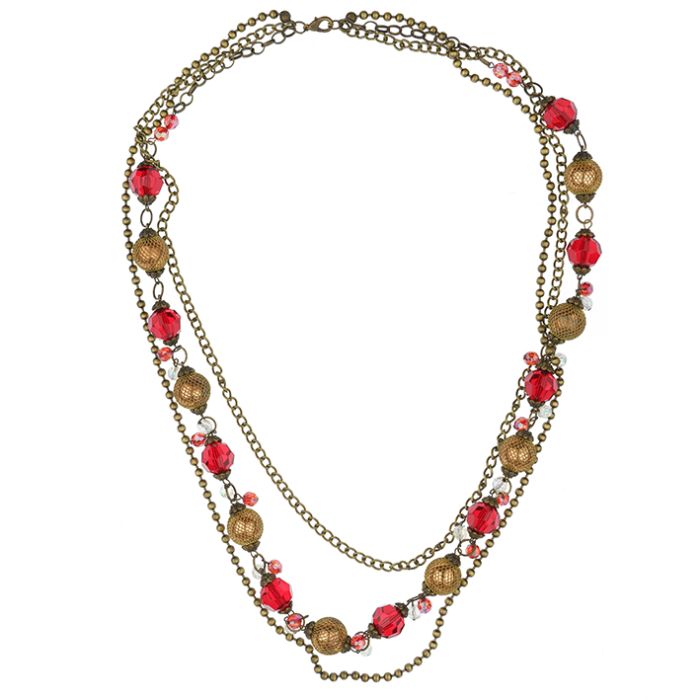 UG140-01 Red Crystal Necklace