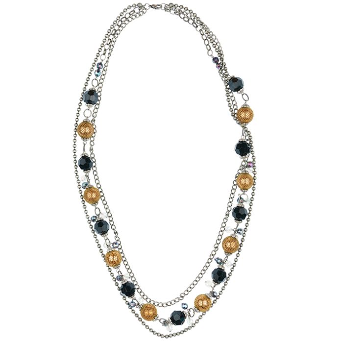 UG140-02 Black crystal necklace