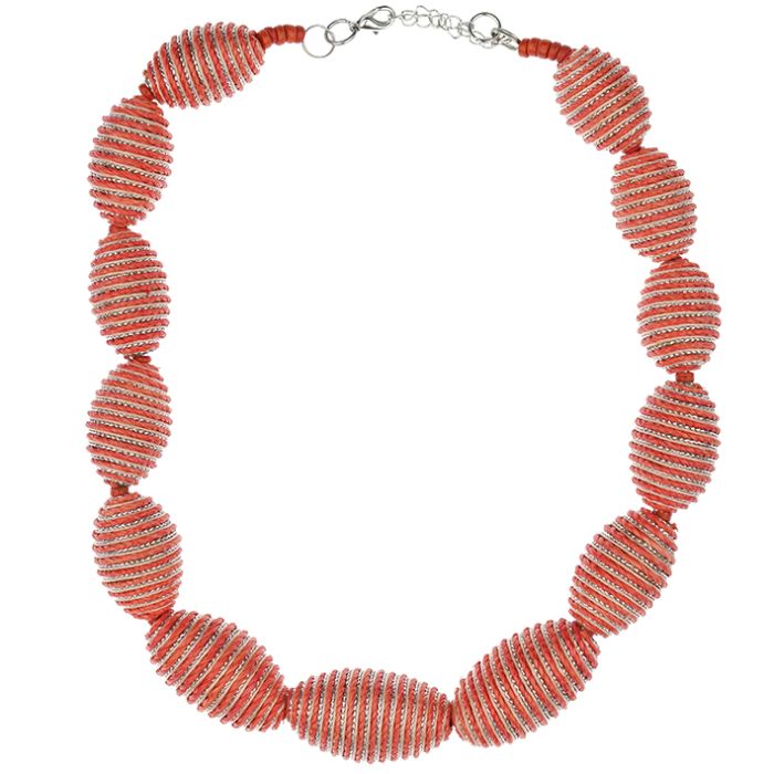 UG180 Textile beads necklace