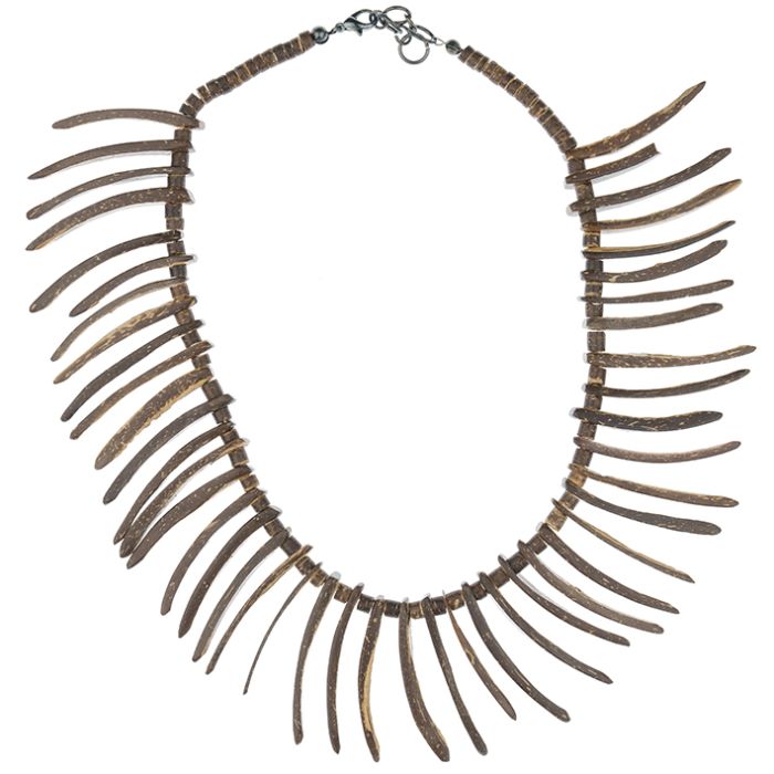 UG188-01 Wood necklace, dark brown