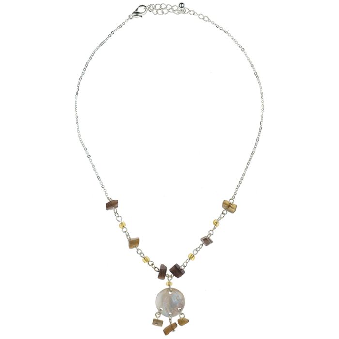 UG218 Mother-of-pearl disc necklace
