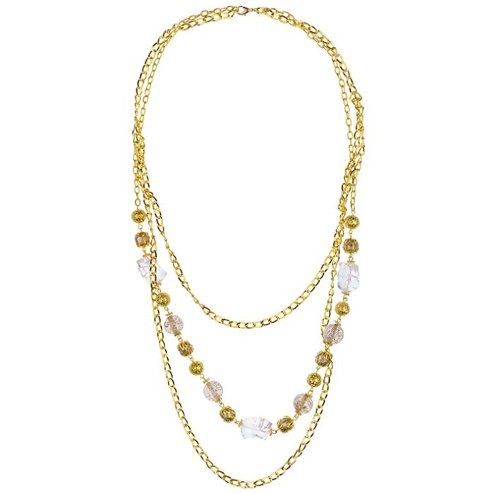 UG230 Necklace Crystals and pearls
