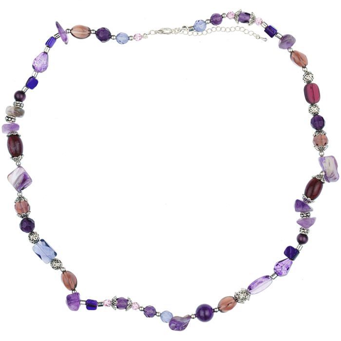 UG238-02 Necklace Minerals and glass