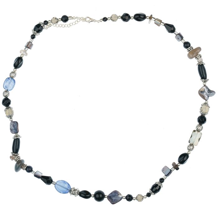 UG238-04 Necklace Minerals and glass