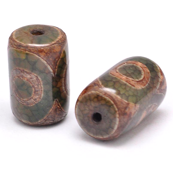 BDZ3-B27 Tibetan Dzi bead, natural agate, 1 pc, size 20~22x13~14mm