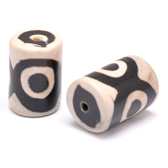 BDZ3-D02 Tibetan Dzi bead, natural agate, 1 pc, size 18~23x14~16mm