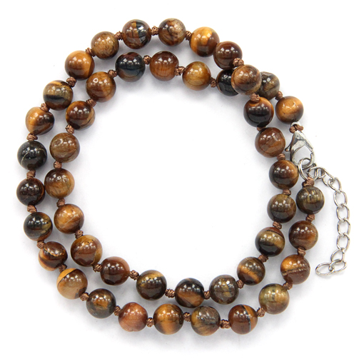 BUS001-8 Beads tiger eye d.8mm, L.46-49cm