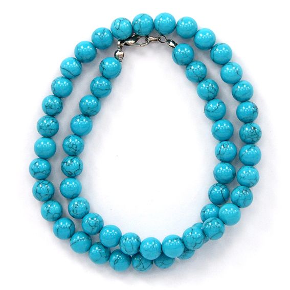 BUS004-8 Beads Turquoise d.8mm, L.47cm