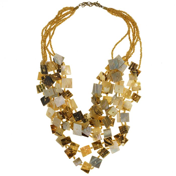 UG082-01 Yellow mother-of-pearl necklace