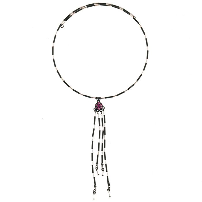 UG115-01 Pink Rhinestone Necklace