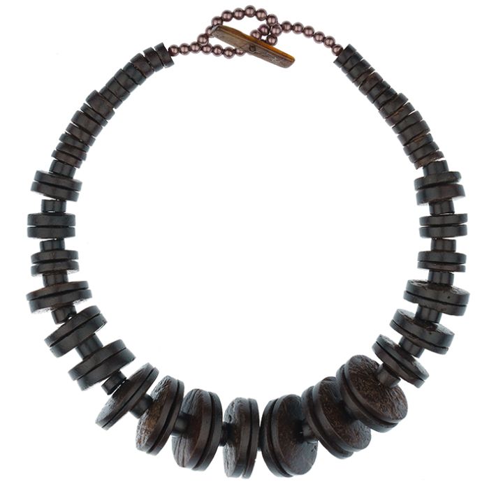 UG175-02 Brown Flat Plate Necklace